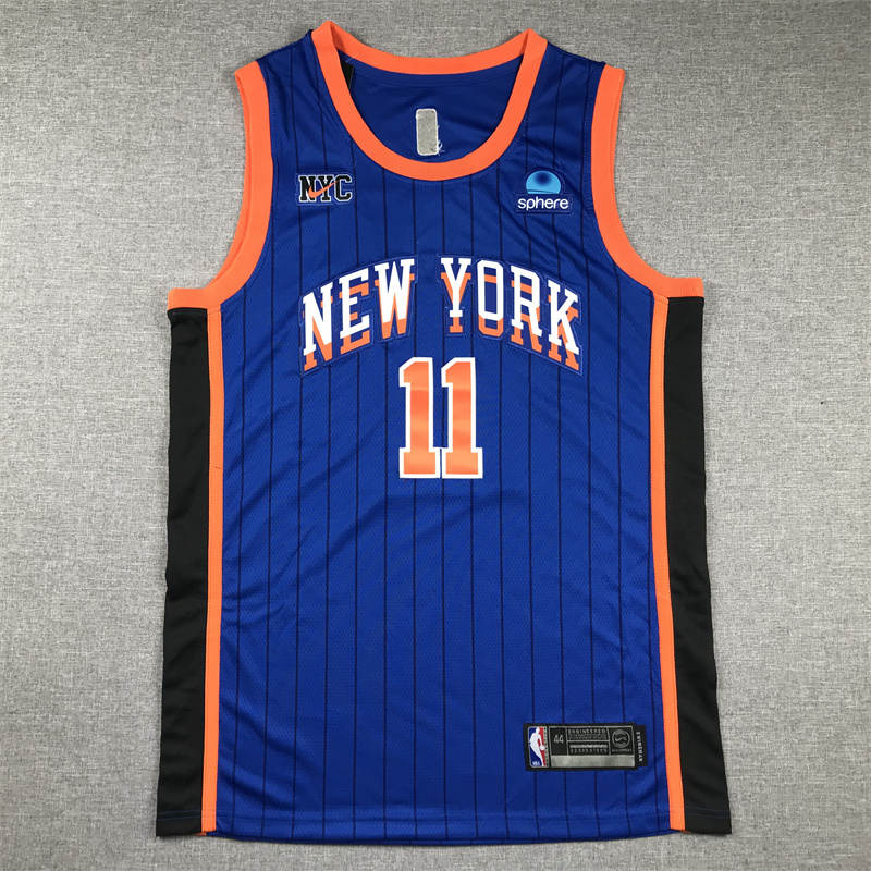 Men New York Knicks #11 Brunson Blue Nike City Edition 2025 NBA Jersey->->NBA Jersey